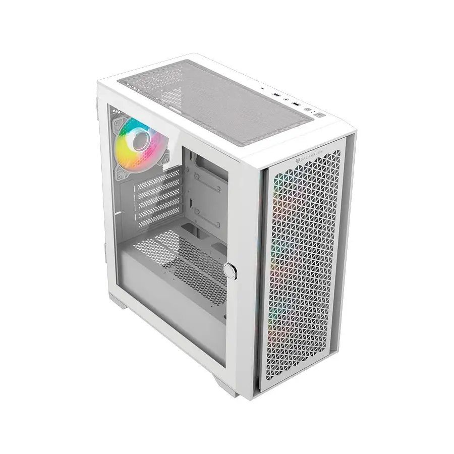 GABINETE BALAM RUSH CARBONO TWIN MATE 6000 MIDI TOWER MICRO ATX MINI ITX 4 VENTILADORES BLANCO