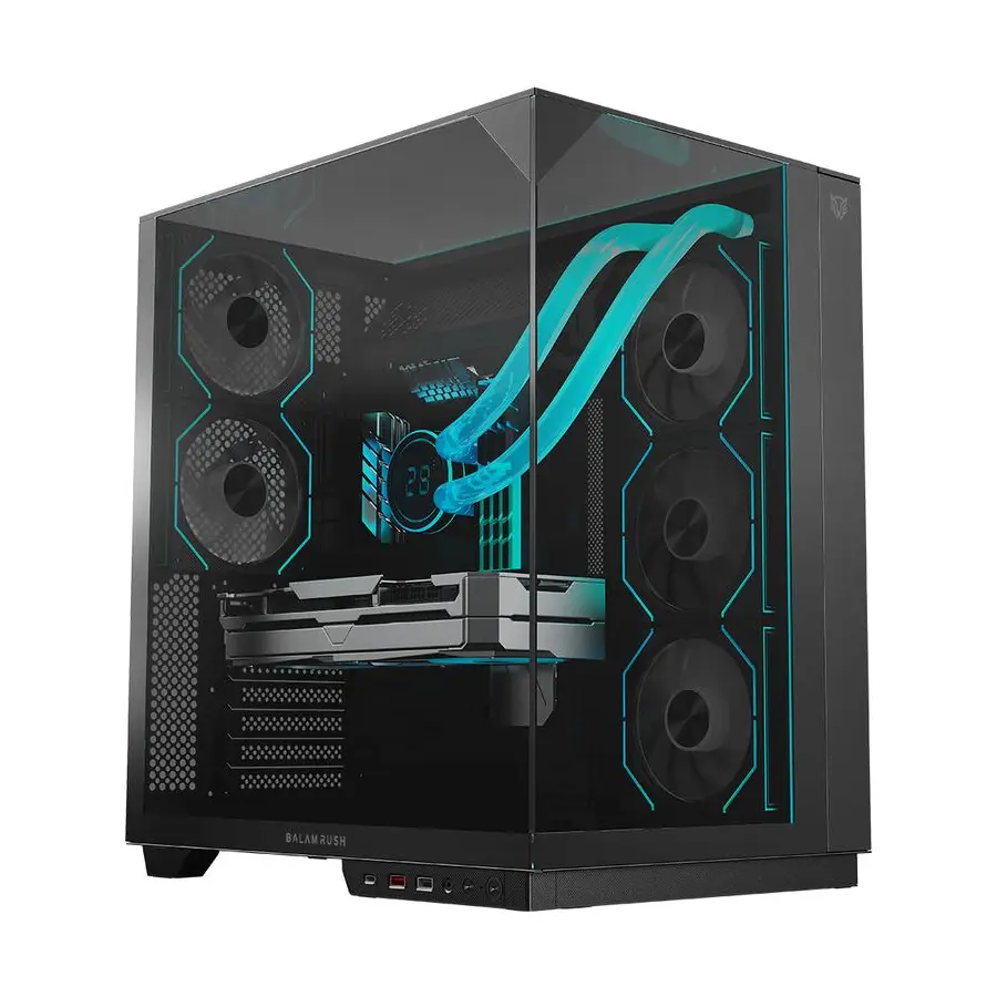 GABINETE BALAM RUSH GAMER MEDIA TORRE TANK MAJESTIC 7600 ATX M-ATX ITX NEGRO BR-941495