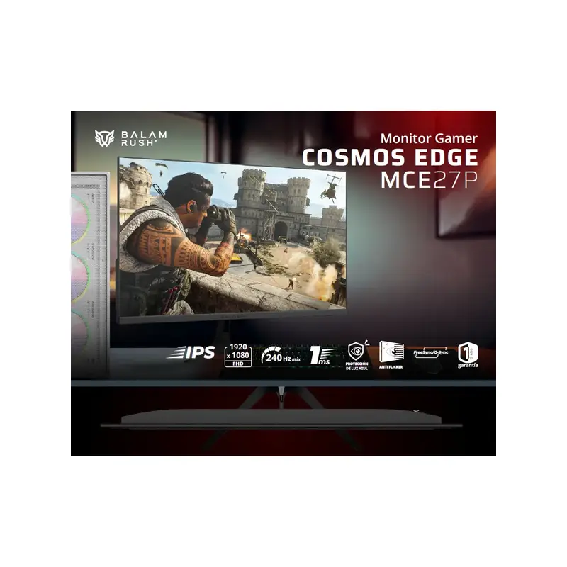 MONITOR BALAM RUSH GAMER 27" IPS COSMOS EDGE MCE27P 240 HZ 1MS NEGRO