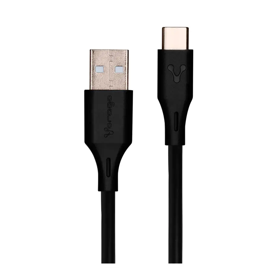 CABLE VORAGO USB-TIPO C 1 METRO CARGA RAPIDA NEGRO (CAB-C01B)