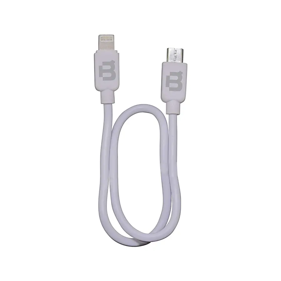 CABLE PLASTICO BLACKPCS DOBLE PUNTA V8/LIGHTNING BLANCO 30CM(CAWDPP-1)