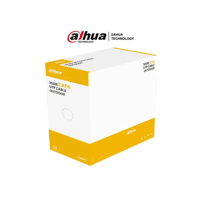 Bobina de Cable UTP para Exterior Cat6/ 100% Cobre/Negro(DH-PFM920-6U)