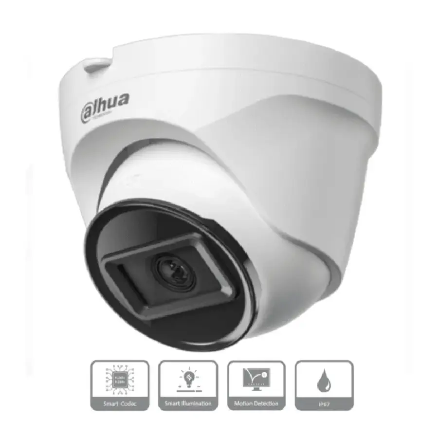 DAHUA IPC-T1E20 CAMARA IP DOMO 2MP LENTE 2.8 MM 99° IR30MTS IP67 POE