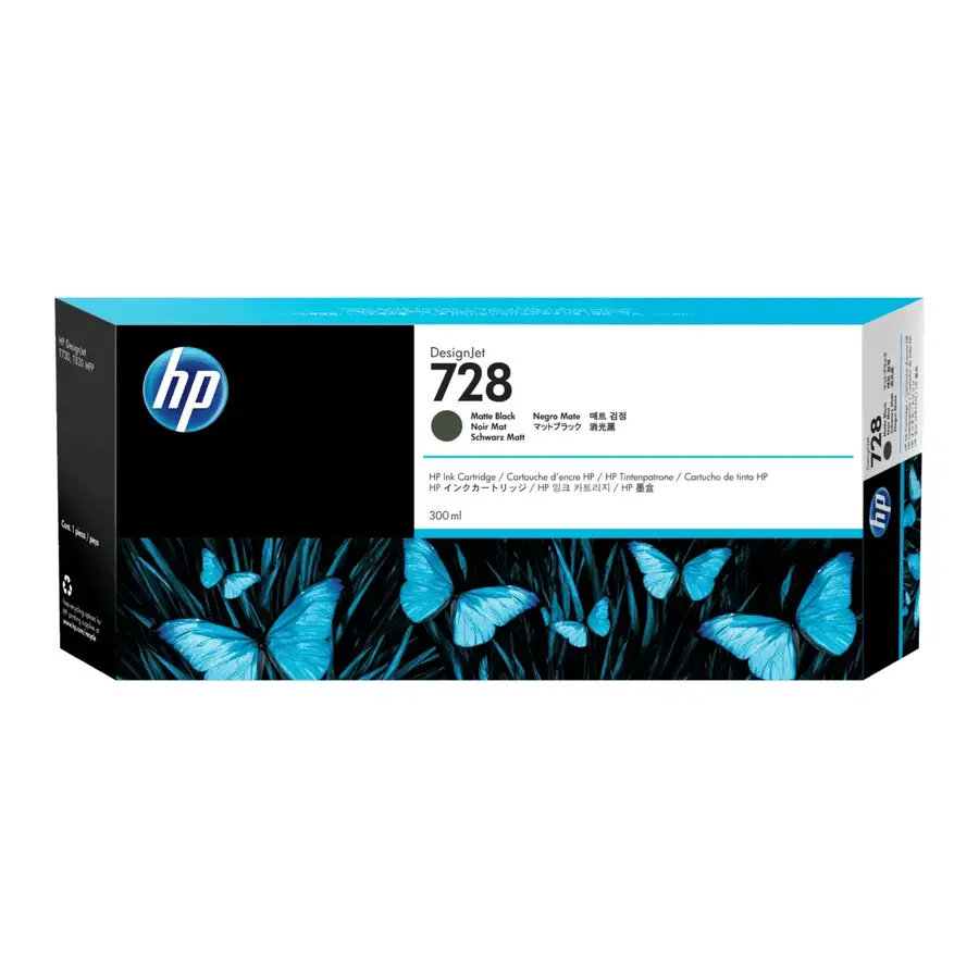 CARTUCHO DE TINTA HP DESIGNJET 728 DE 300 ML, NEGRO F9J68A