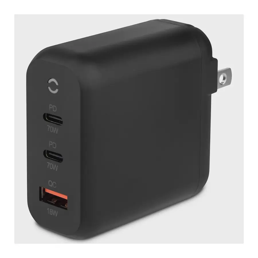 GETTTECH CARGADOR DE PARED CARGA RÁPIDA GAN, 70W, USB-C/USB-A - MODELO: GBD-WC70B