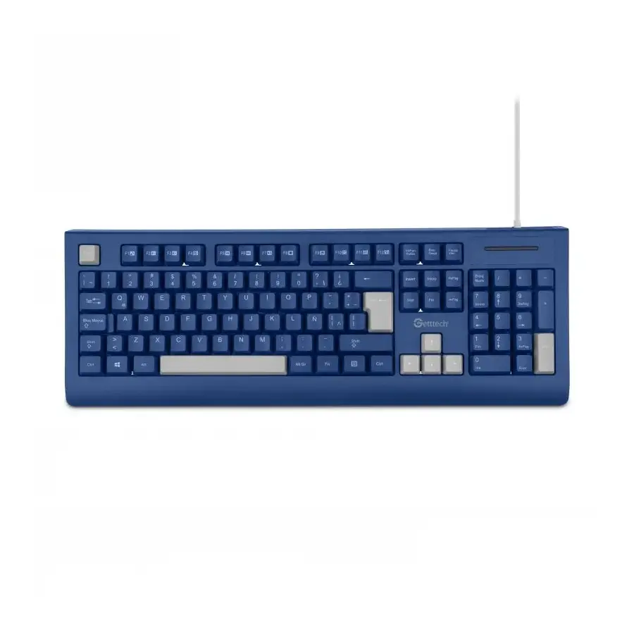 TECLADO GETTTECH ALAMBRICO AZUL MEMBRANA GGK-ESMWR-02-BL