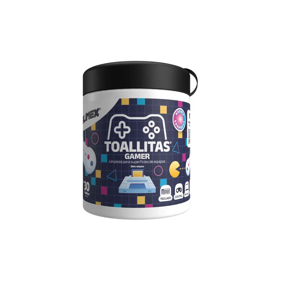 TOALLAS HUMEDAS GAMER SILIMEX BOTE CON 30 PZAS COMPUTOALLAS