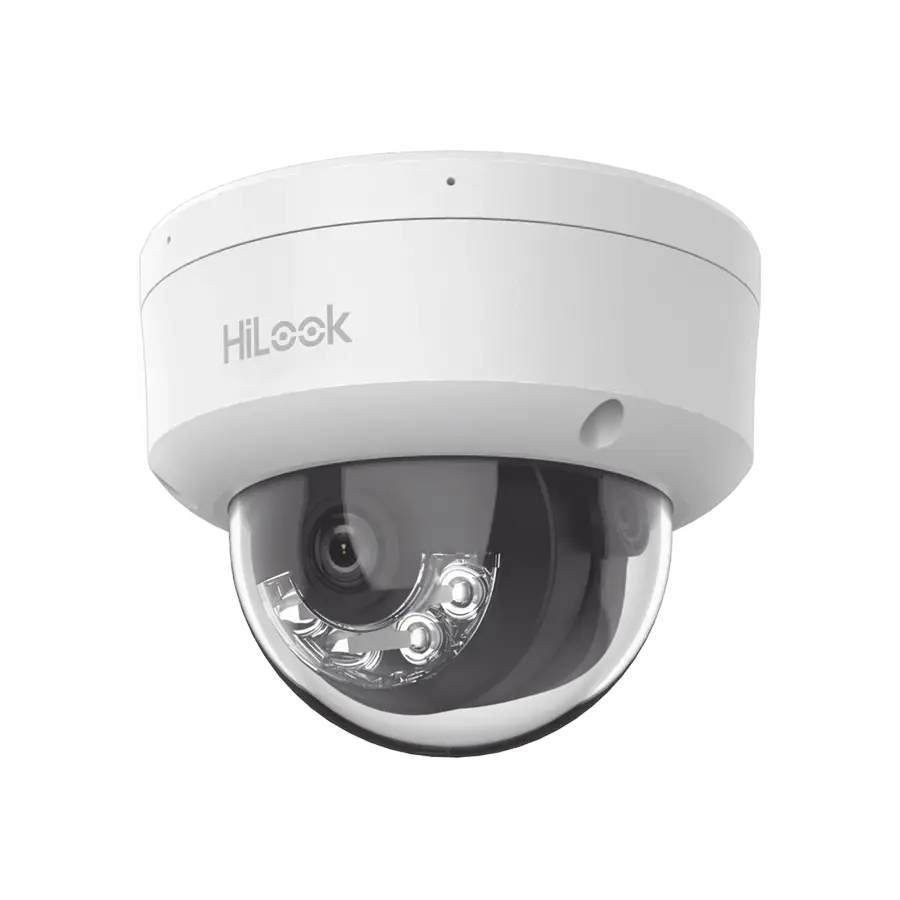 CAMARA HILOOK DOMO IP 2MP LENTE 2.8MM 30MTS IR MICRÓFONO EXT IP67 POE
