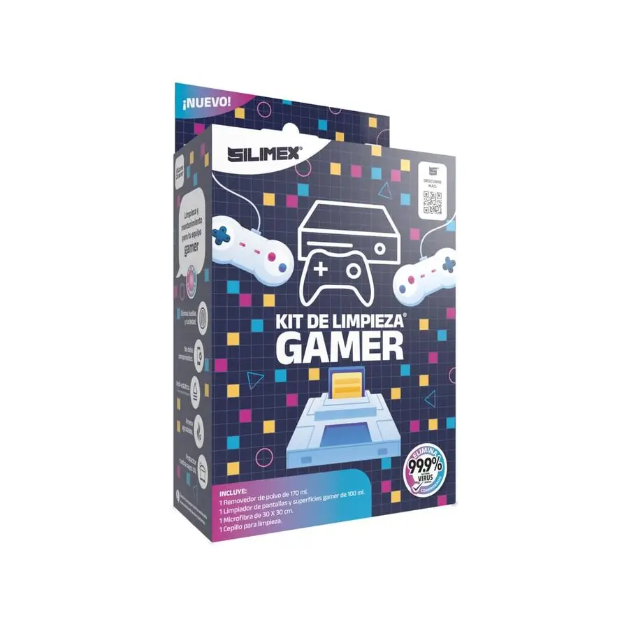 KIT DE LIMPIEZA GAMER SILIMEX AIRE COMP., LIMPIADOR, MICROFIBRA Y CEPILLO KITGAMER