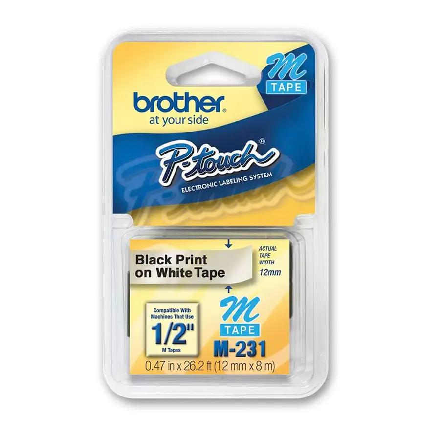 CINTA BROTHER M231 NEGRO-BLANCO 12MM X 8M PT85 100-110 M231