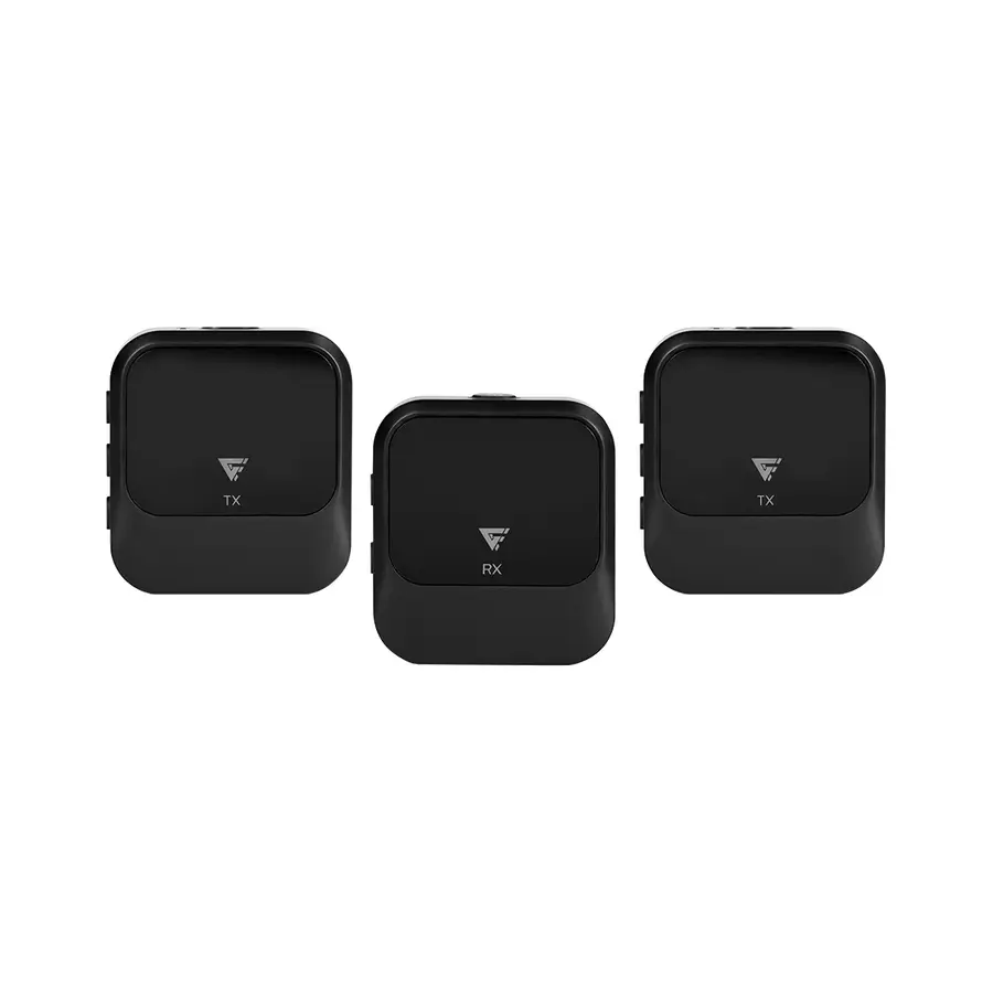 KIT 2 MICROFONOS LAVALIER GAME FACTOR USB C/2.4GHz/CANC DE RUIDO NEGRO (MCL650)