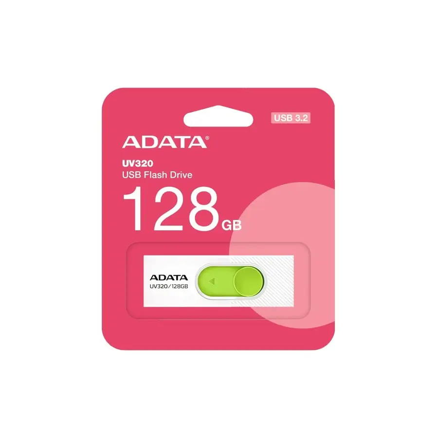 MEMORIA FLASH ADATA UV320 128GB USB3.2 WHITE-GREEN (AUV320-128G-RWHGN)