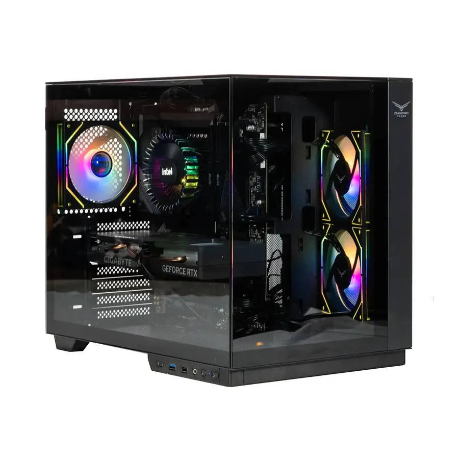 GABINETE NACEB IRIS NANO NA 0638 MIDI TOWER ATX MICRO ATX MINI ITX USB 2.0 3.0 SIN FUENTE 3 VENTILADORES INSTALADOS NEGRO