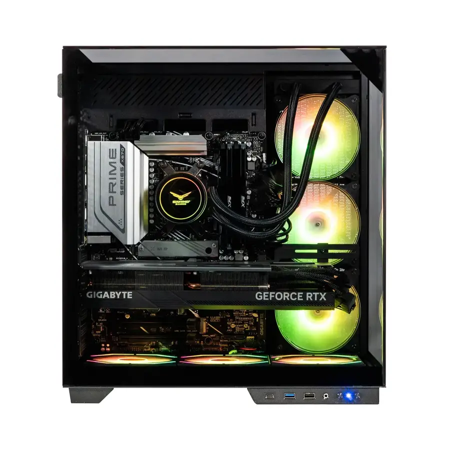GABINETE NACEB IRIS NA 0639 MIDI TOWER ATX MICRO ATX MINI ITX USB 3.0 SIN FUENTE 4 VENTILADORES INSTALADOS NEGRO