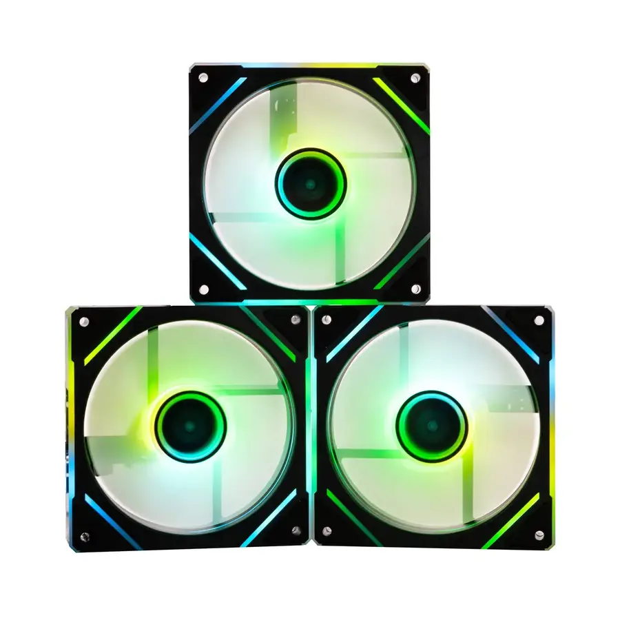 VENTILADOR NACEB GAMING NA 0650N 3X 120MM 1400RPM ARGB NEGRO