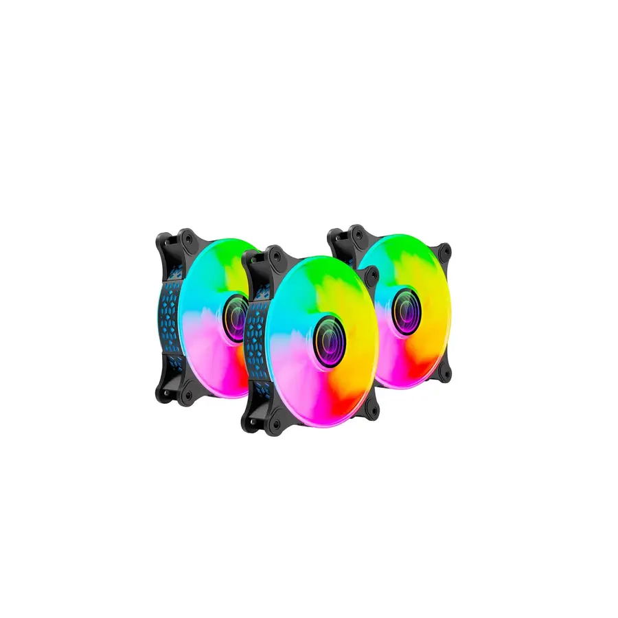 VENTILADOR NACEB TECHNOLOGY NA 0962 3X 120MM 1100RPM ARGB NEGRO