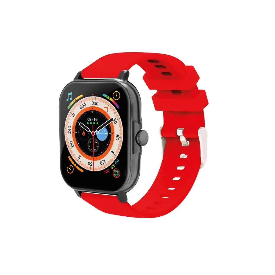 SMARTWATCH NECNON NSW-201 1.81" TOUCH IP67 BT5.0 LLAM/MIC NEGRO/ROJO NBSW2125SI