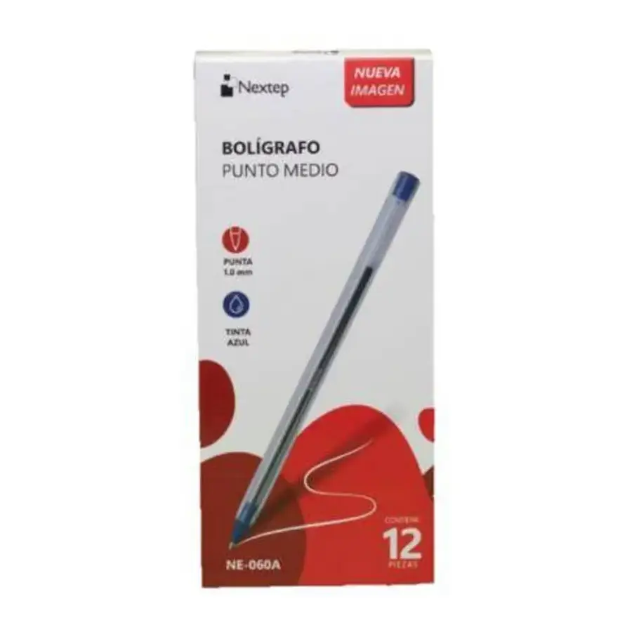BOLIGRAFO PRO-DOT NEXTEP, TAMAÑO MEDIO 1MM COLOR AZUL, CAJA/12 NE-061MA