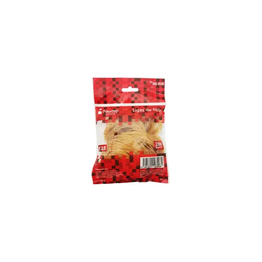 LIGAS DE HULE NEXTEP #18 (8CM) PAQ/100 GR NE-108