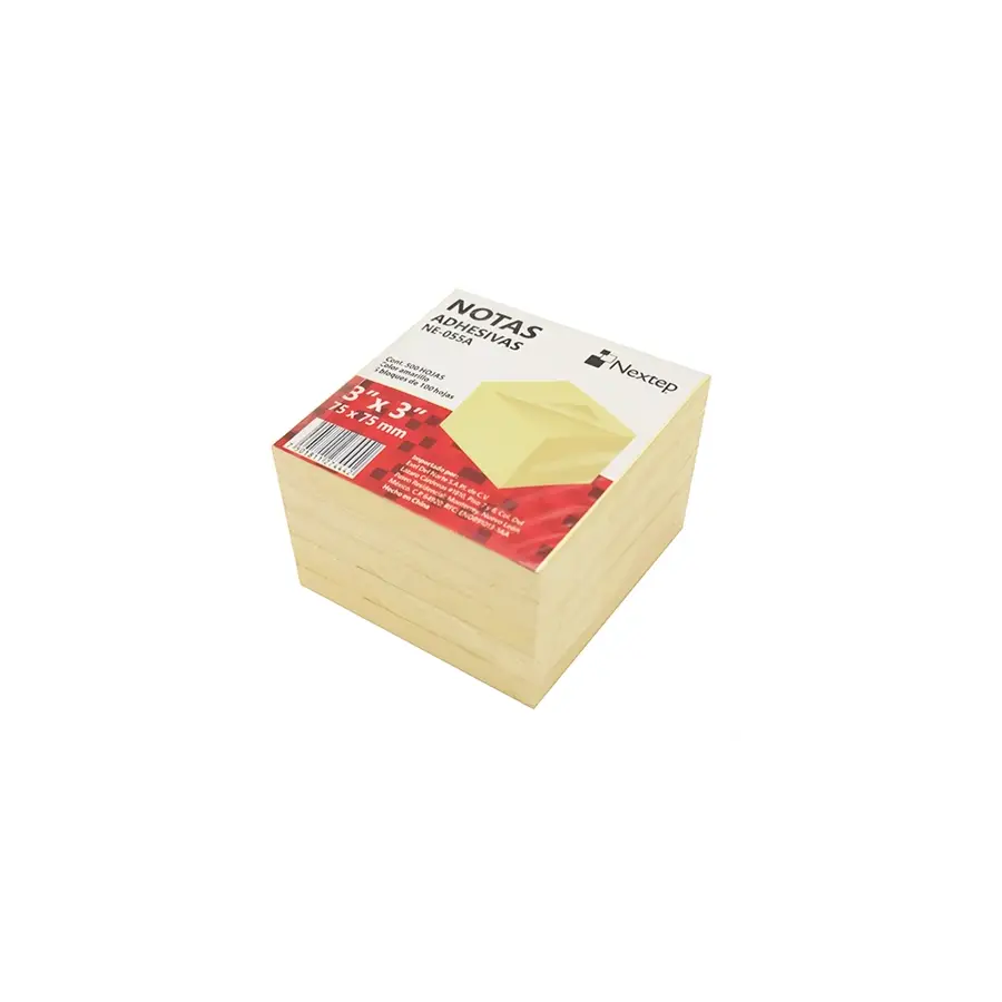 NOTAS ADHESIVAS NEXTEP, 3X3" AMARILLO (5 BLOQUES/500 HOJAS) NE-055A