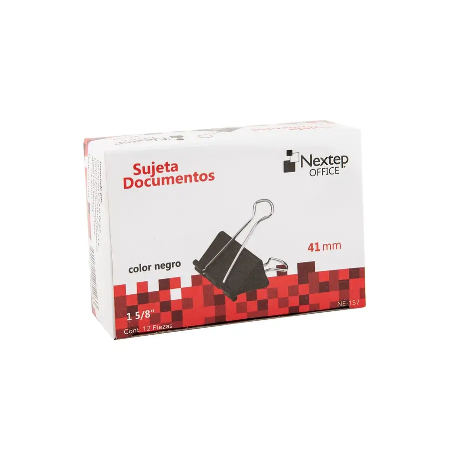 SUJETA DOCUMENTOS NEXTEP 41MM (1 5/8") C/12 PZAS, NE-157