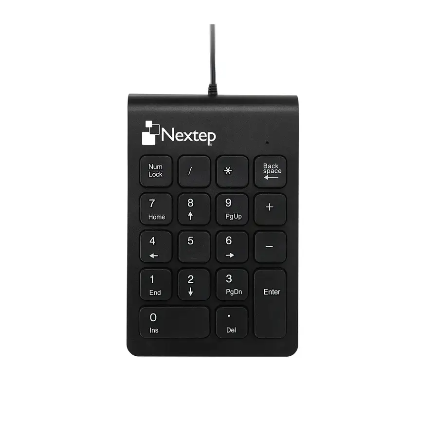 TECLADO NUMÉRICO NEXTEP ALAMBRICO 18 TECLAS COLOR NEGRO NE-417