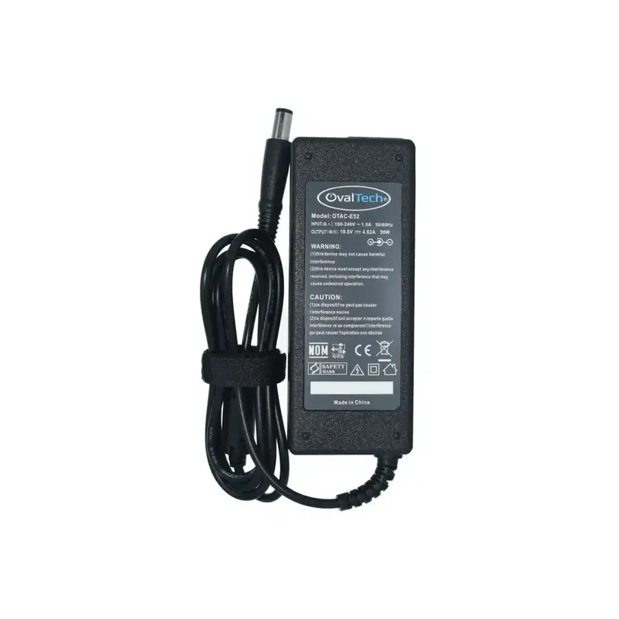 CARGADOR PARA LAPTOP OVALTECH OTAC E52 PUNTA DE 7.4 X 5.0 MM CON PIN CENTRA NEGRO
