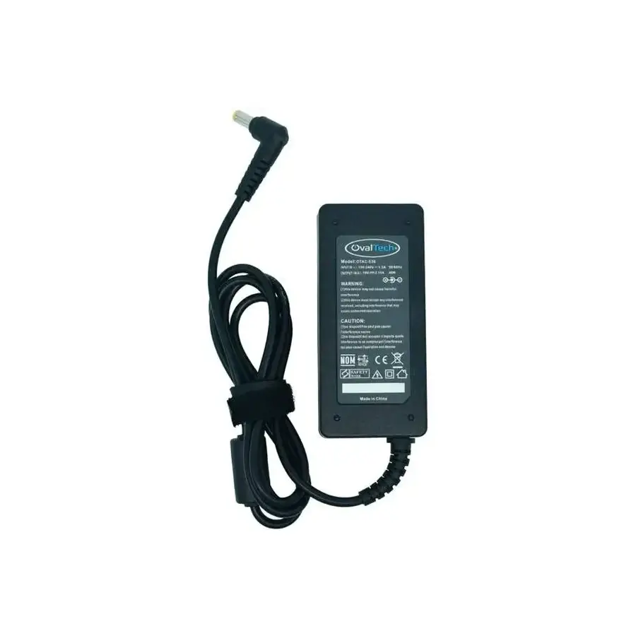 CARGADOR PARA LAPTOP OVALTECH OTAC E56 PUNTA DE 5.5 X 1.7 MM USB 2.0 5V 2.1A NEGRO