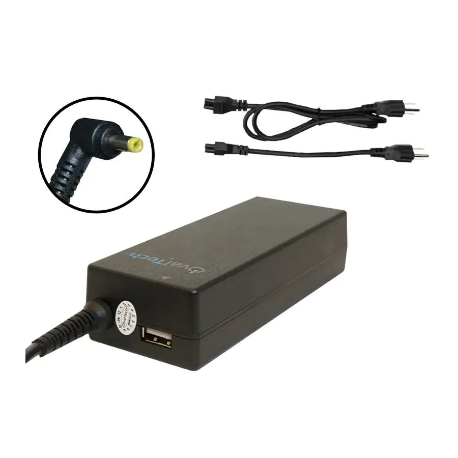 CARGADOR PARA LAPTOP OVALTECH OTAC E67 PUNTA DE 4.0 X 1.7 MM NEGRO