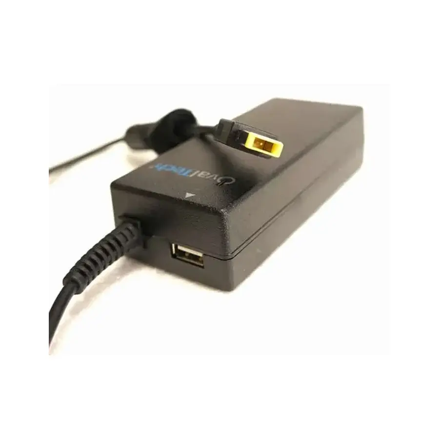 CARGADOR PARA LAPTOP OVALTECH ADAPTADOR OTAC E77 PUNTA RECTANGULAR AMARILLA/NEGRO
