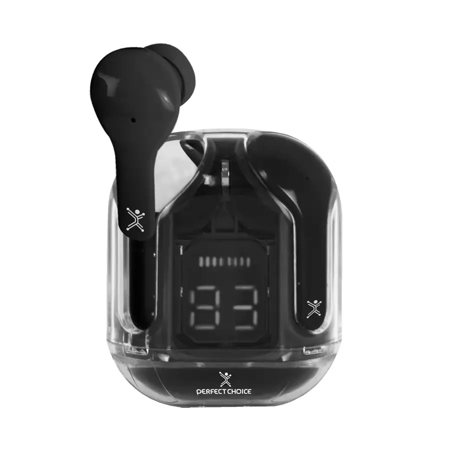 AUDIFONOS PERFECT CHOICE CLEARBEAT TWS BLUETOOTH 5.3 BT 2.4GHZ NEGRO