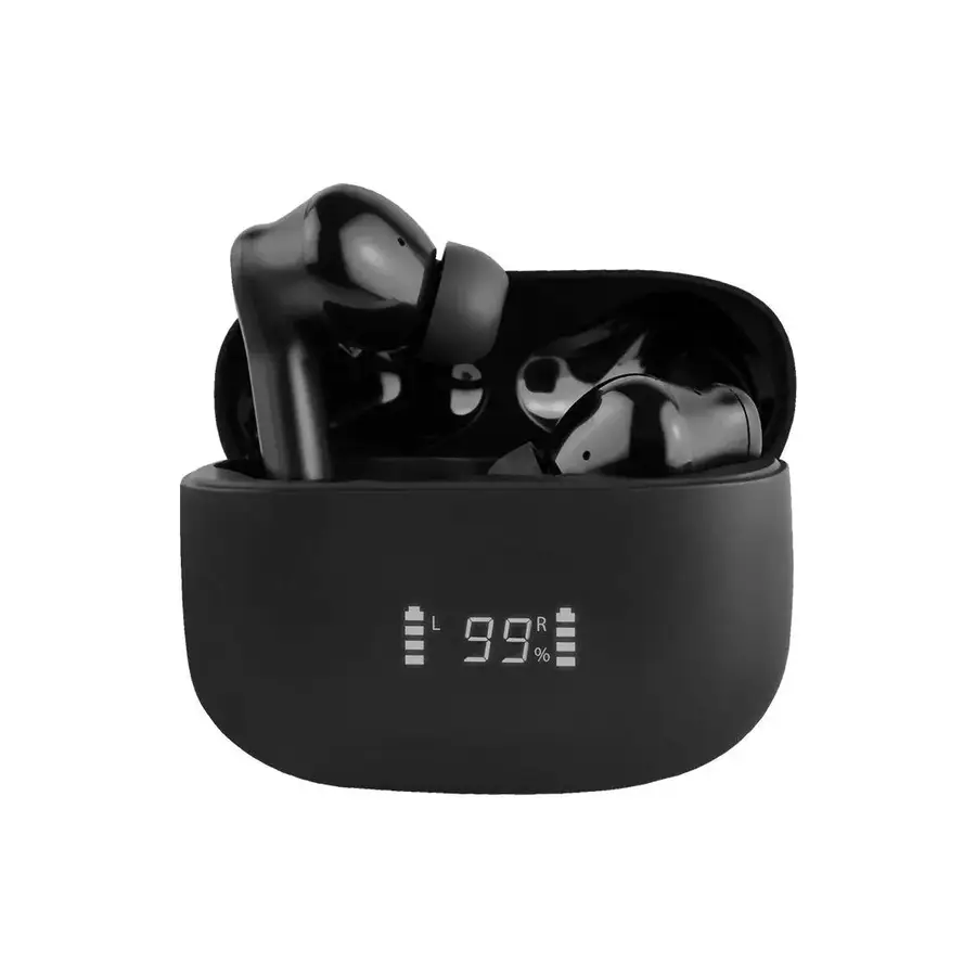 AUDIFONOS PERFECT CHOICE INTRAURICULARES CON MICROFONO INTUNE INALAMBRICO BLUETOOTH USB C NEGRO