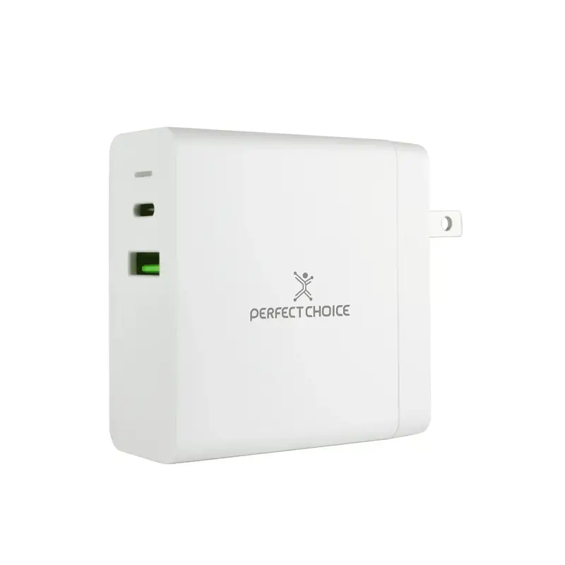 CARGADOR DE PARED PERFECT CHOICE 65W 1X USB Y TIPO C BLANCO