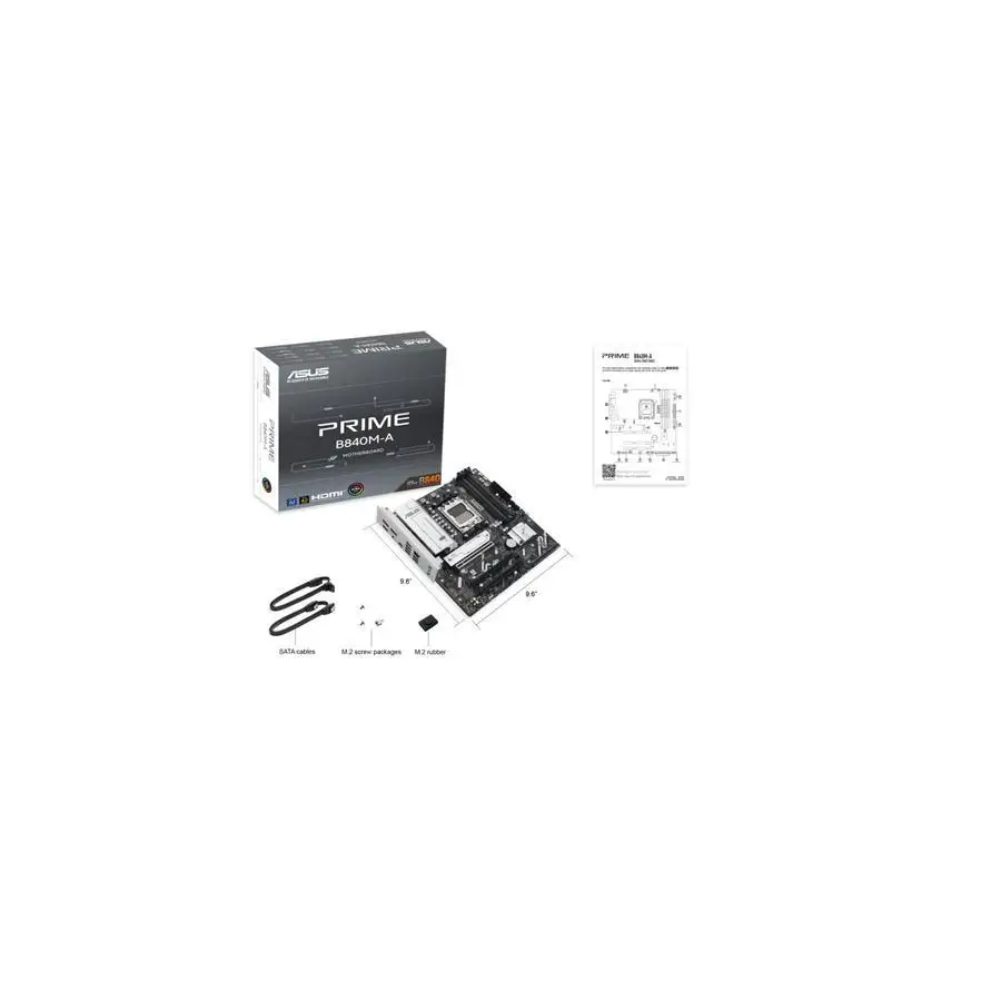 TARJETA MADRE ASUS M-ATX AM5 DDR5/HDMI/DP/AMD 7/8 Y 9000 (PRIME B840M-A)