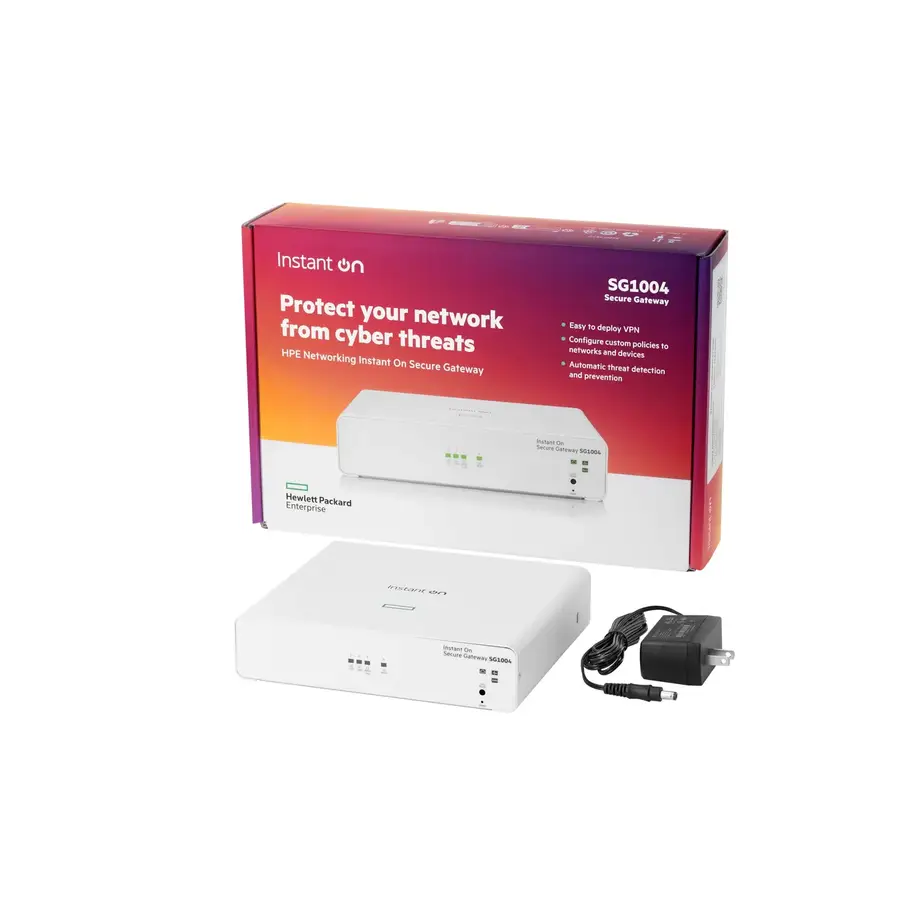 SECURE GATEWAY HPE INSTANT ON SG1004 4 PUERTOS GIGABIT - FIREWALL, VPN, BALANCEADOR DE CARGA IDS/IPS (S0G33A)
