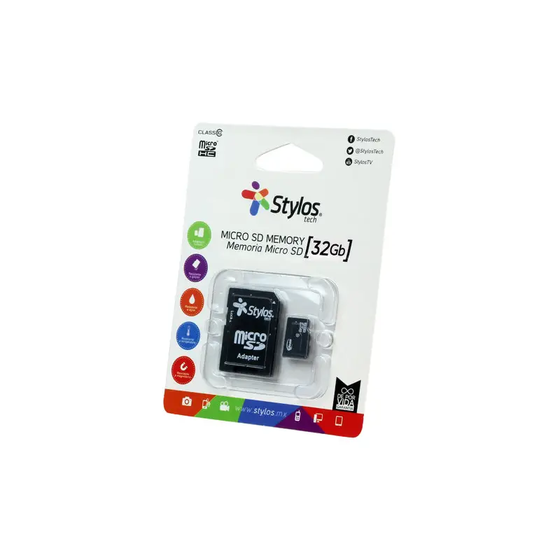 MEMORIA MICRO SD STYLOS 32 GB CLASE 10 CON ADAPTADOR STMS321B