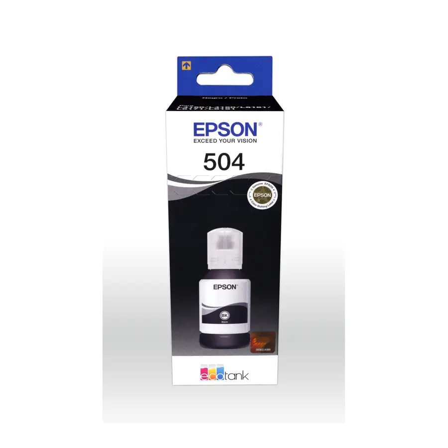 BOTELLA DE TINTA EPSON ECOTANK T504 NEGRA SERIE L 127ML PIGMENTO T504120-AL