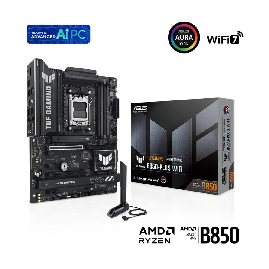 TARJETA MADRE ASUS TUF GAMING B850-PLUS WIFI AM5/WIFI7/DDR5/HDMI/DP