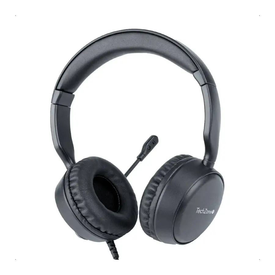 DIADEMA TECHZONE CON MICROFONO TZACDII02 AL AMBRICO 1.8 METROS USB A NEGRO