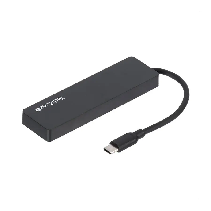 HUB TECHZONE USB C 3.2 MACHO 4X USB A 3.2 500 MBIT/S NEGRO