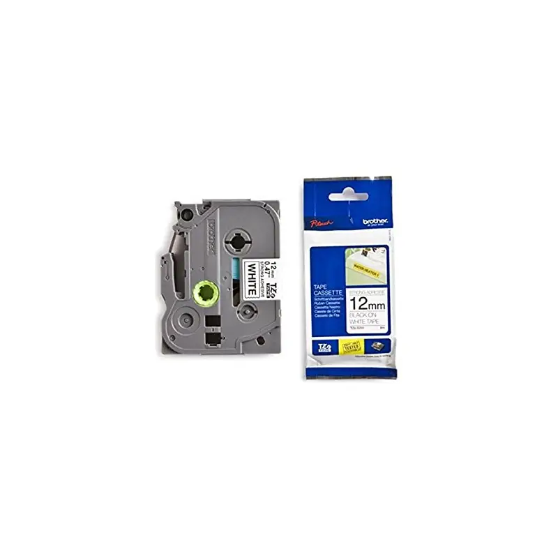 CINTA LAMINADA BROTHER TZE231 NEGRO SOBRE BLANCO 12MM TZE231