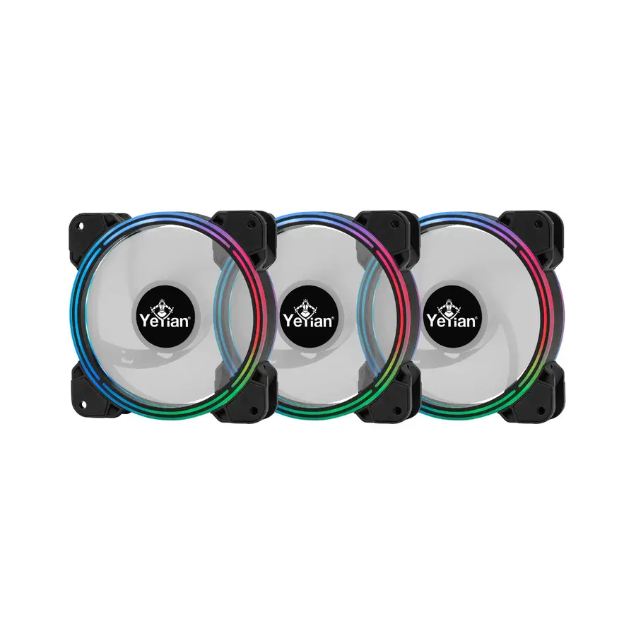 KIT DE VENTILADORES ARGB YEYIAN TIRAS LED Y CONTROL TYPHOON YCF-3KFS-01