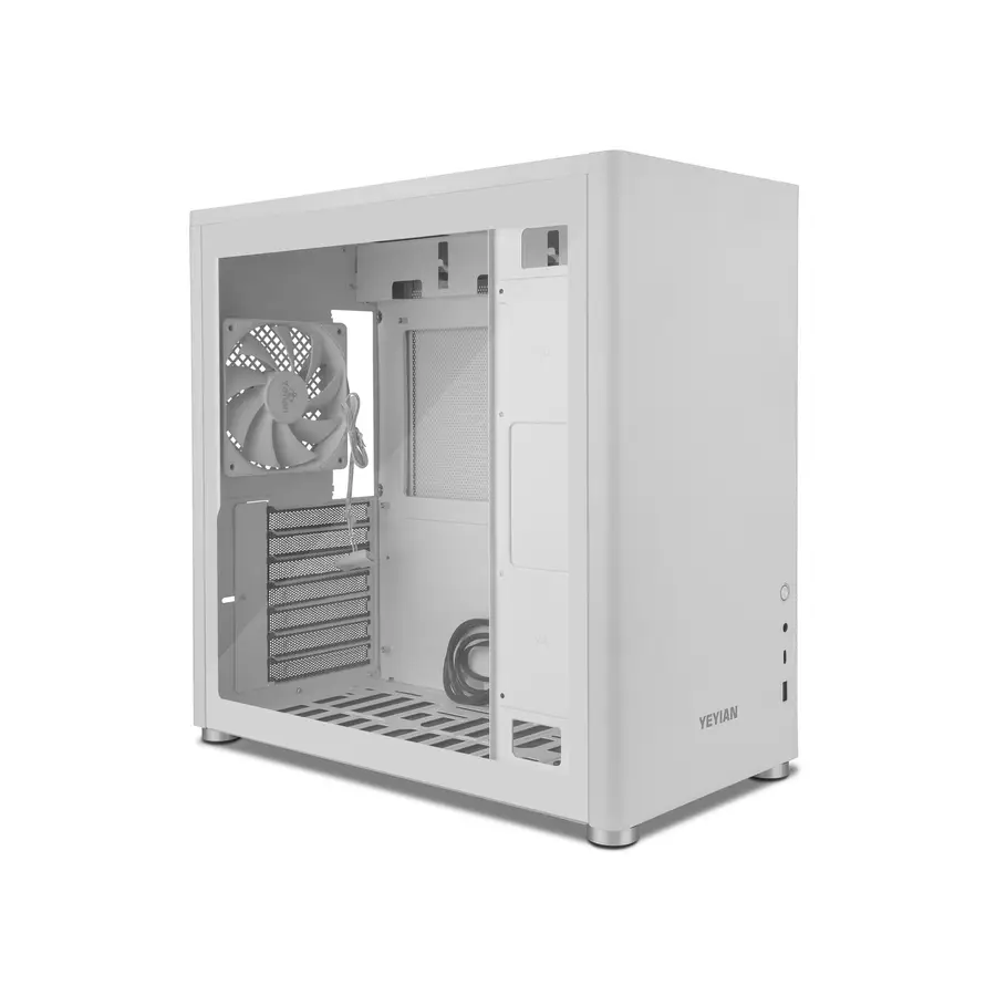 GABINETE YEYIAN GAMER HUSSAR PLUS ATX CON VIDRIO TEMPLADO WHITE YCM-ASHUS-01
